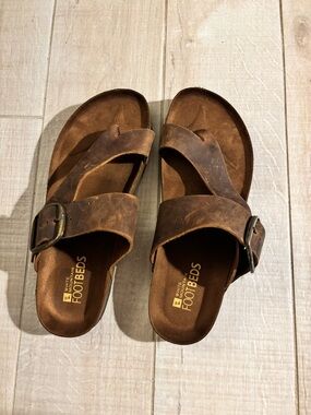 White Mountain | Footbed Sandals Brown Whiskey Leather 10